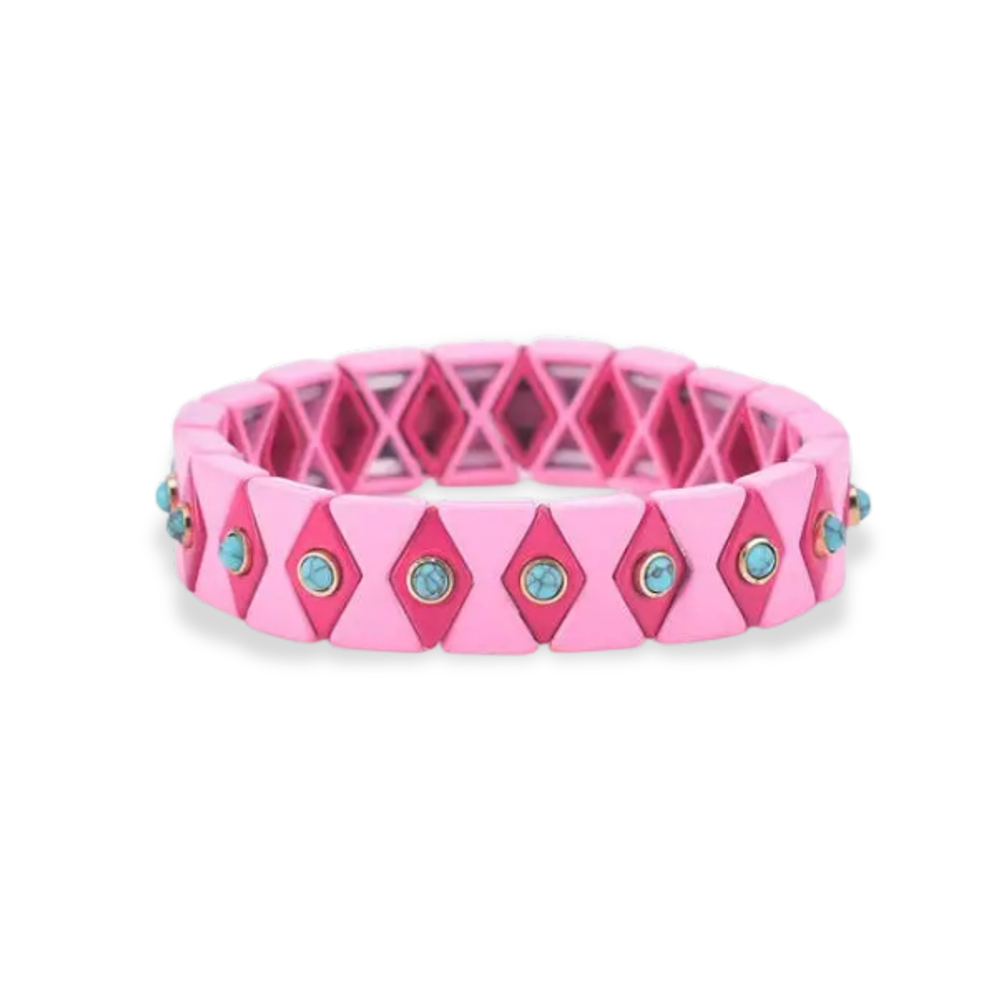 Diamond Enamel Tile Bracelet