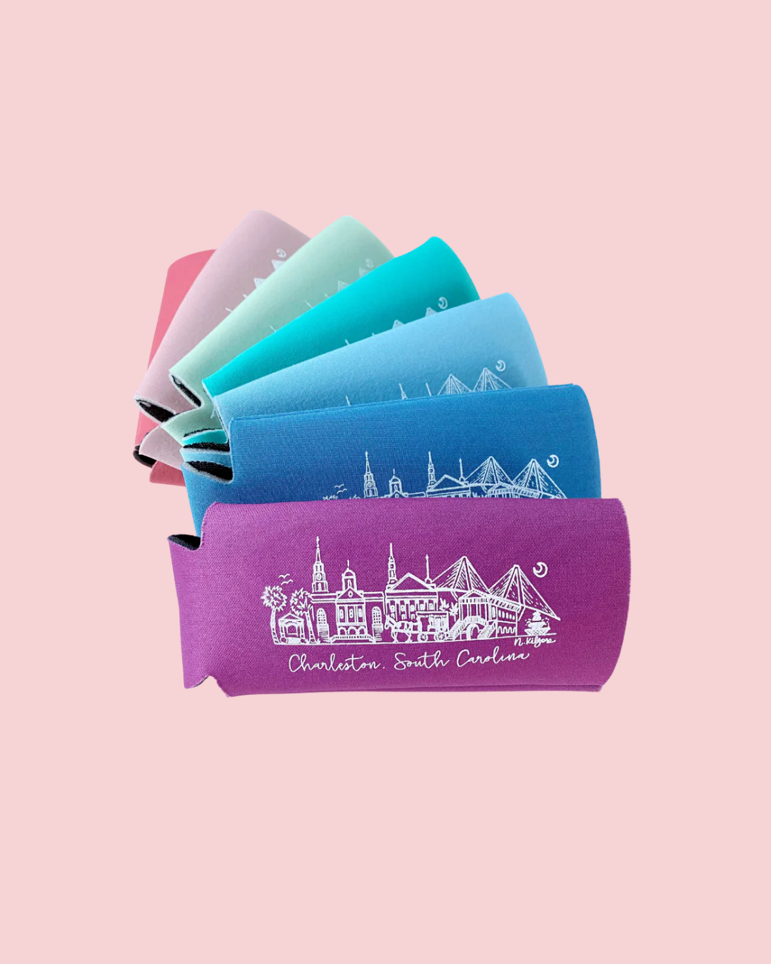 Charleston Rainbow Row Slim Can Holder