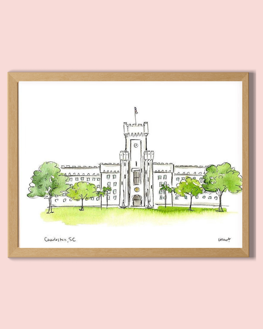 Charleston, South Carolina - Campus. Art Print