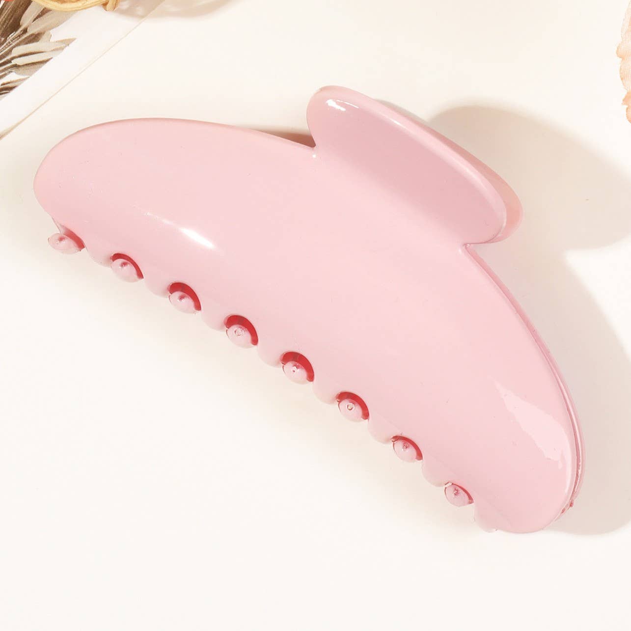 Minimalist Solid Color Glossy Half-Circle Hair Claws