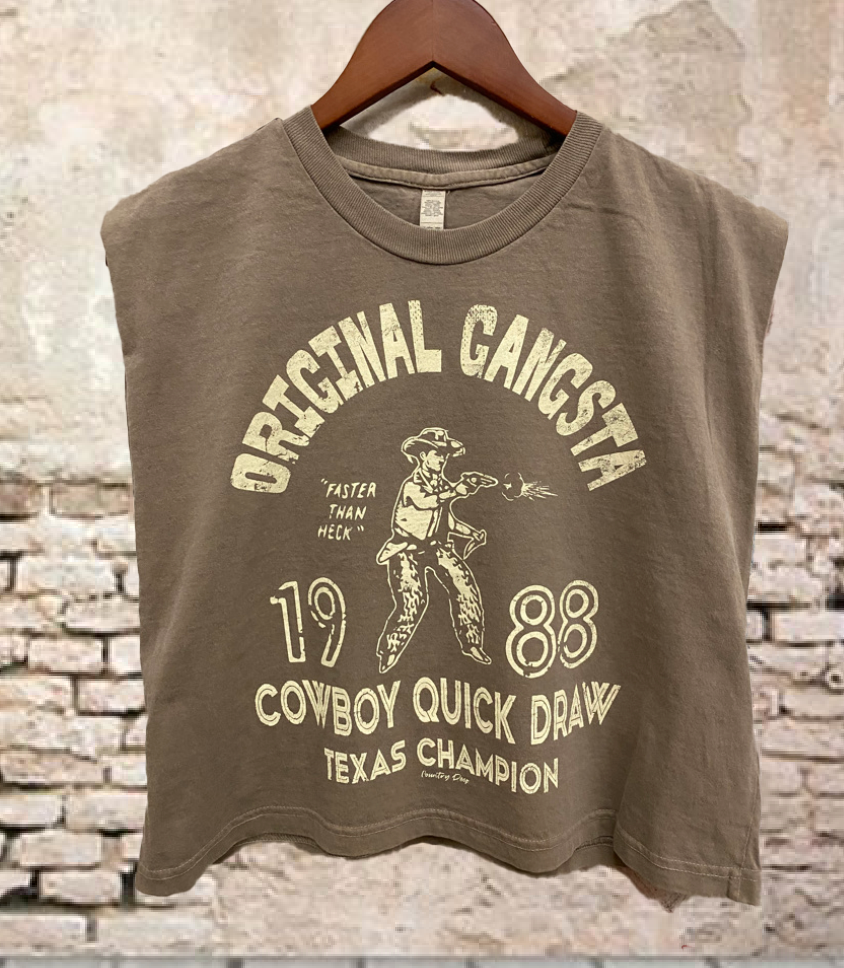 Original Gangsta Boxy Midriff Muscle top