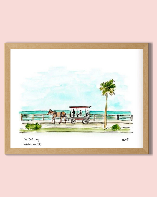 Charleston, South Carolina - The Battery. Art Print