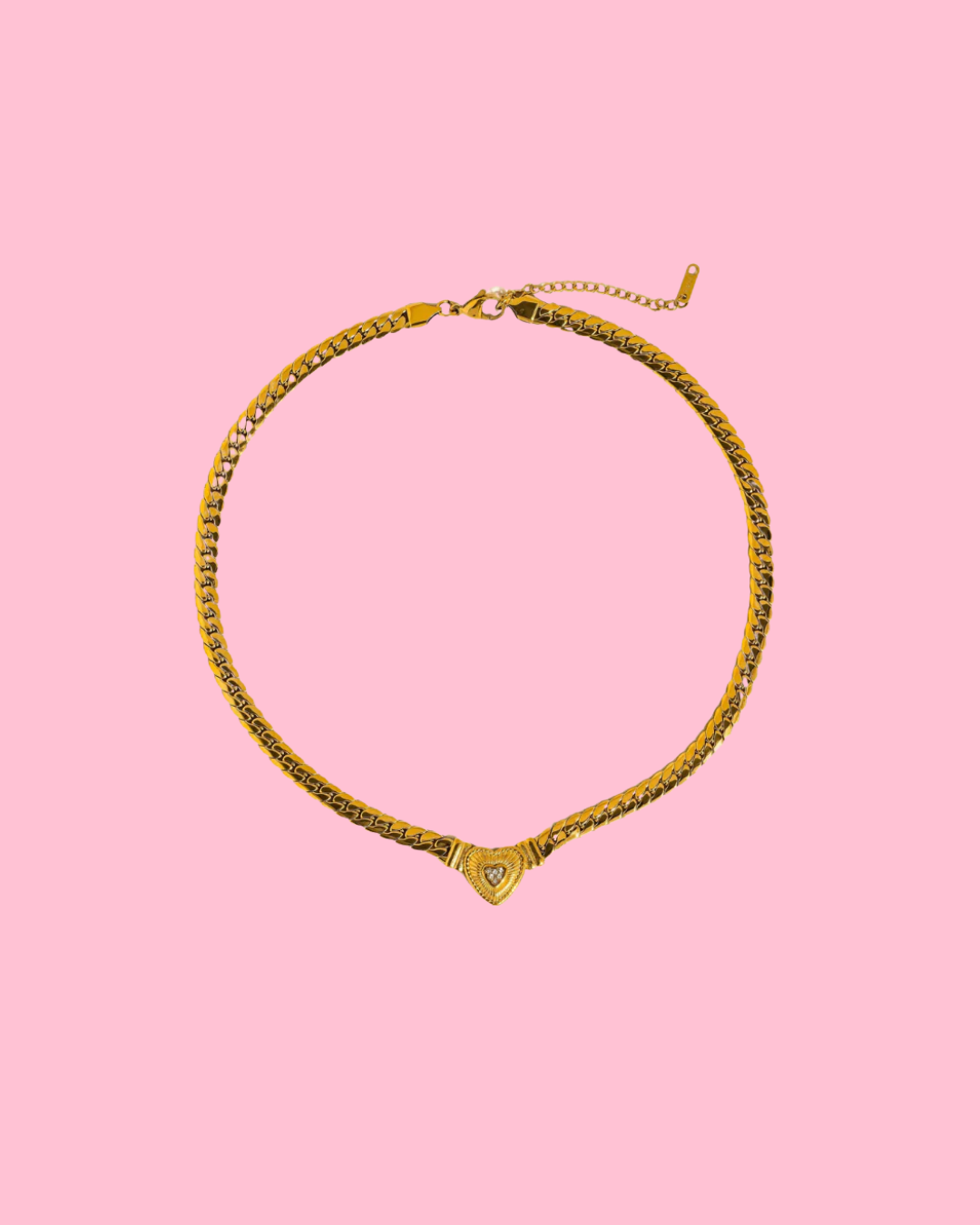 Arwen 18K Gold Non-Tarnish Heart Pendant Chain Necklace