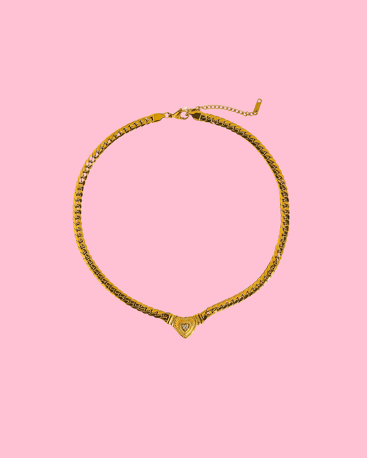 Arwen 18K Gold Non-Tarnish Heart Pendant Chain Necklace