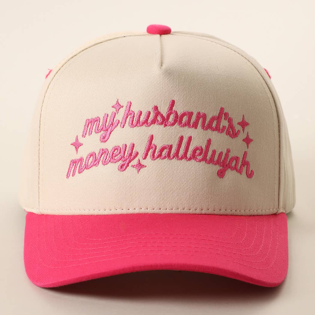 My Husband's Money Hallelujah Two-Tone Trucker Hat