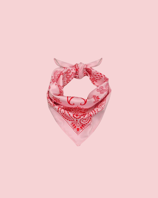Paisley Pink Silky Feel Bandana Scarf
