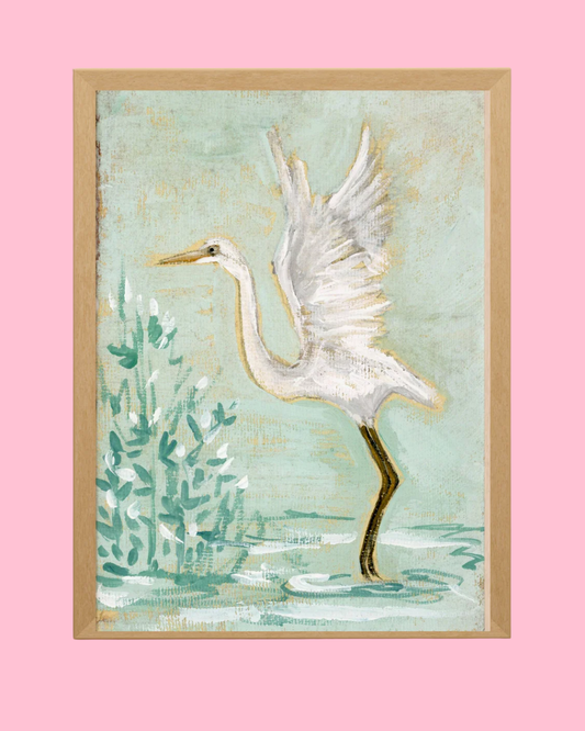 Diana, an Egret Vertical Print
