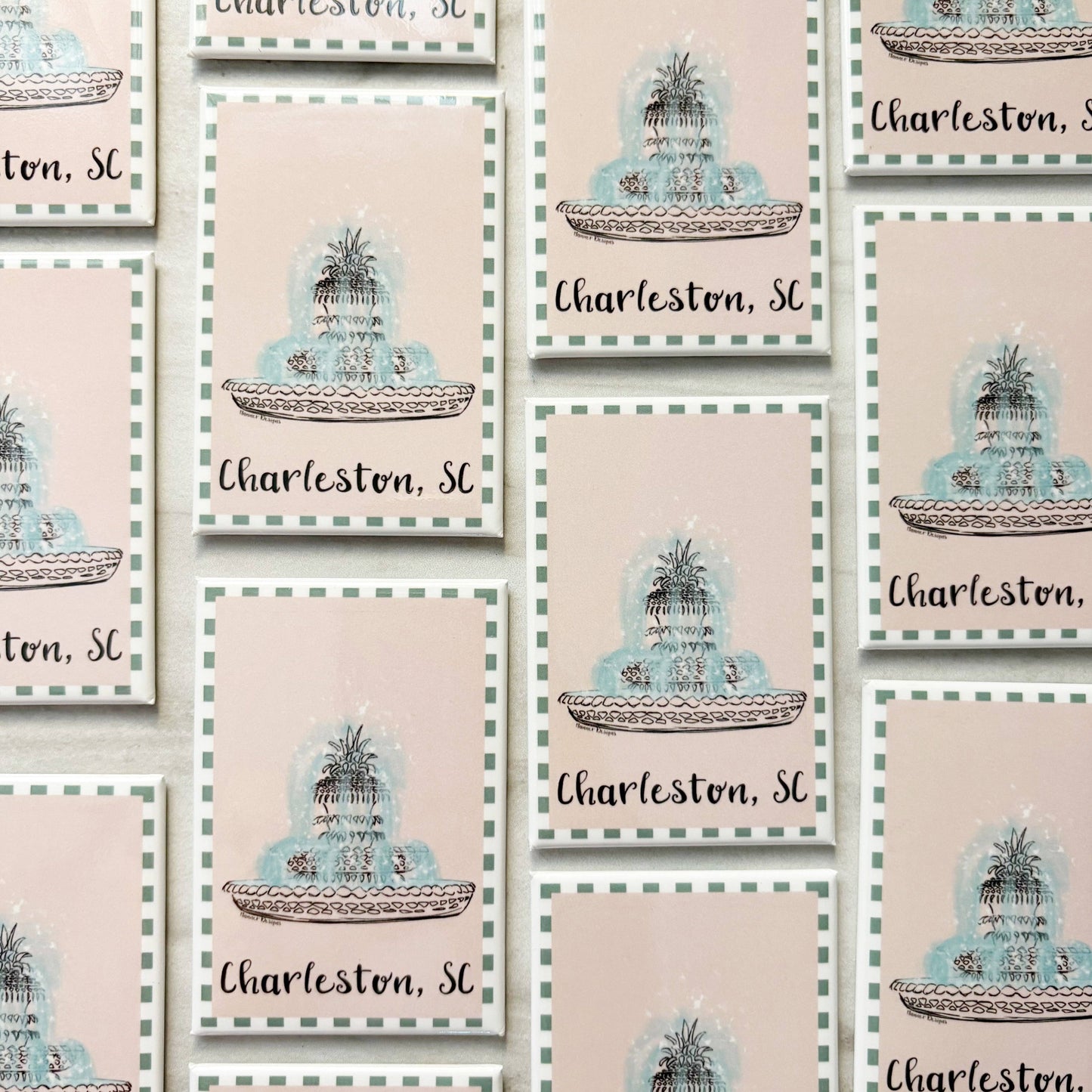 Pineapple Fountain Charleston, SC Magnet