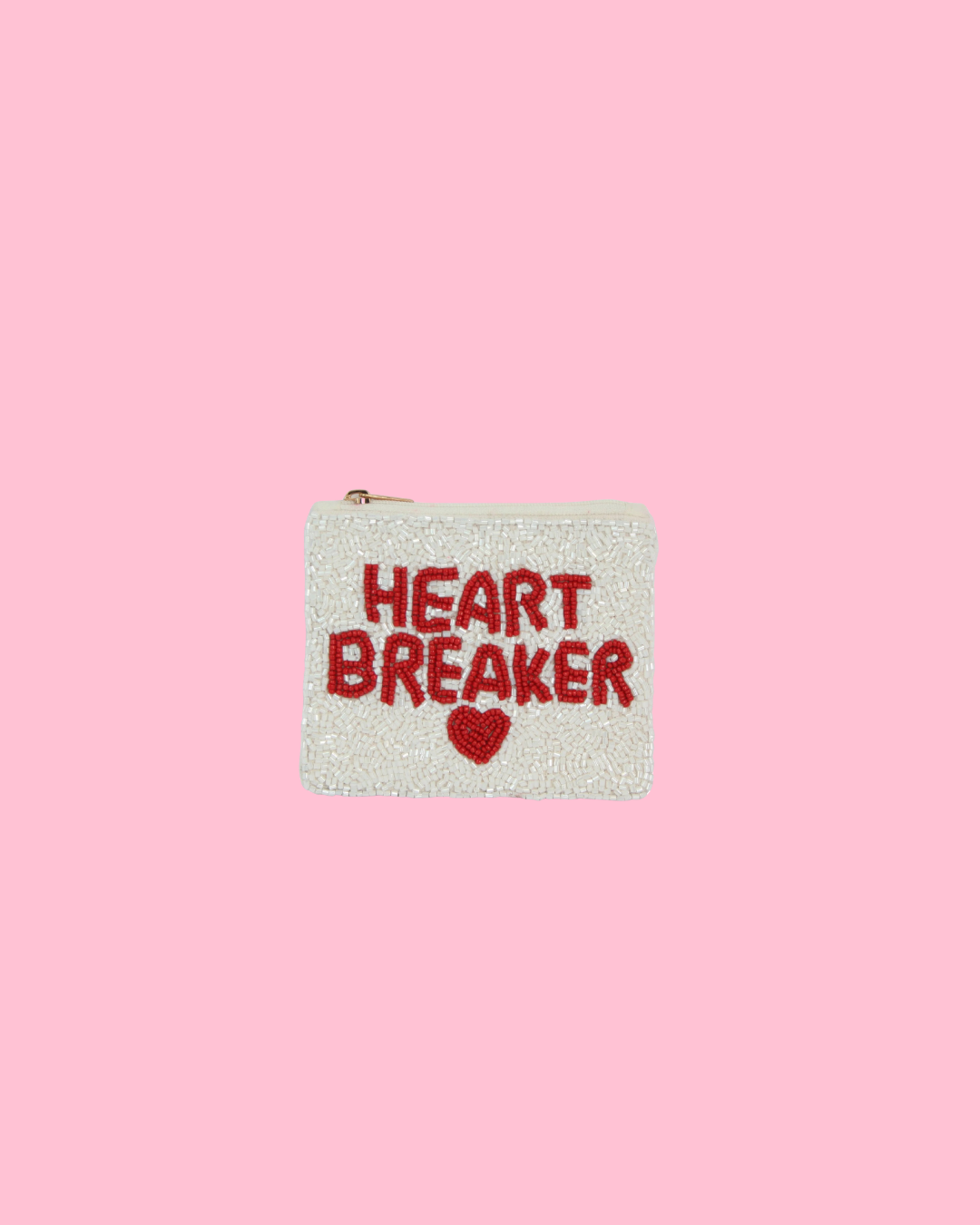 HEART BREAKER Beaded Coin Purse