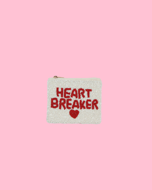 HEART BREAKER Beaded Coin Purse
