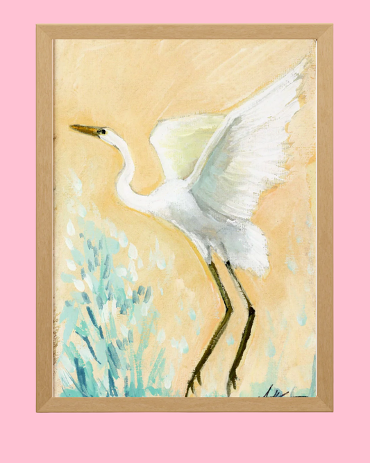 Anna White Egret Art Print