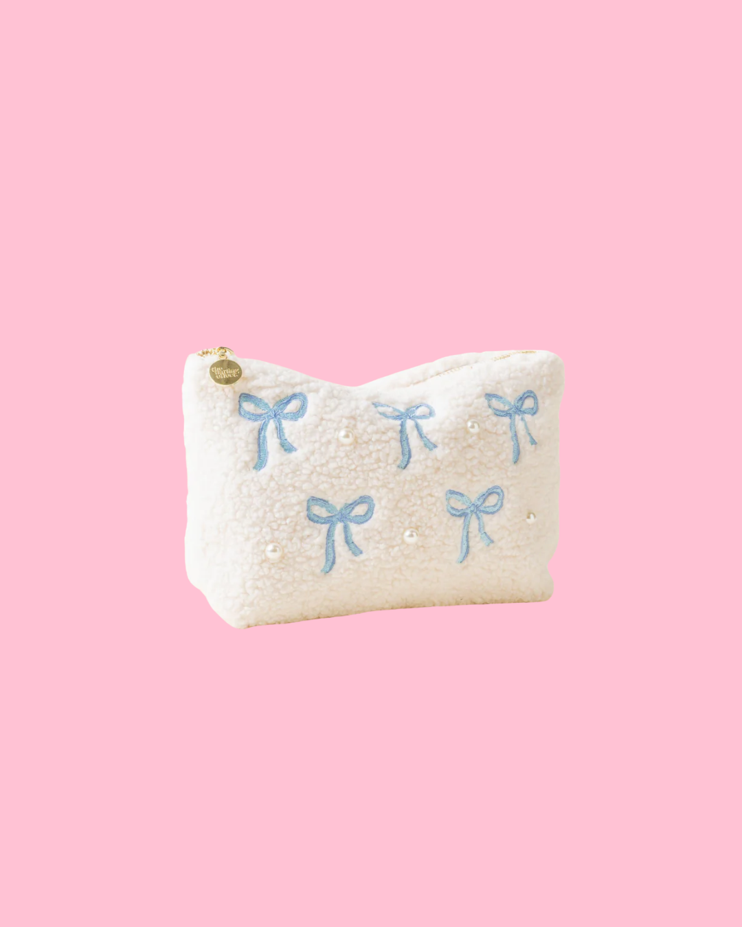 Teddy Pouch-Bows Blue