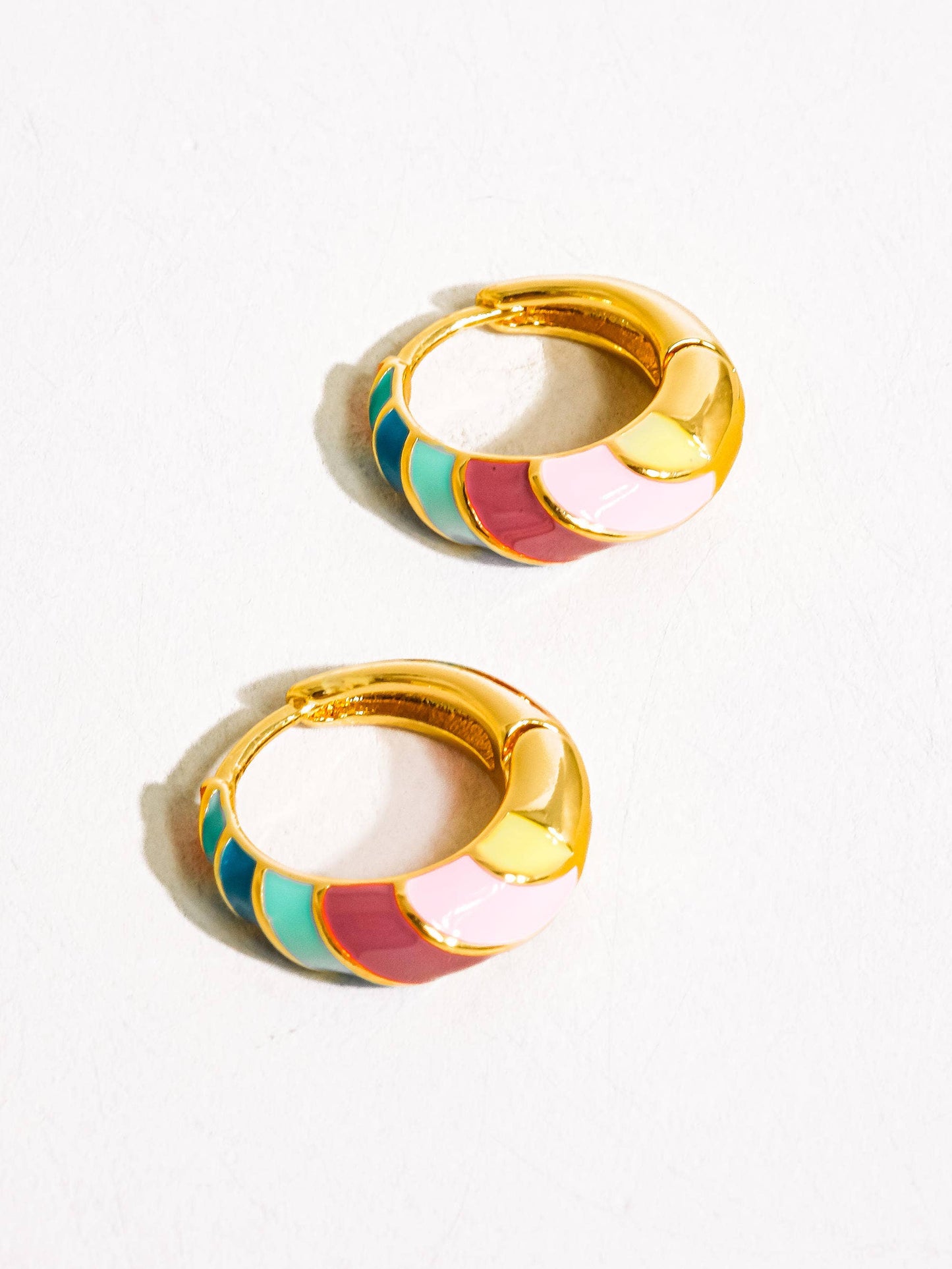 Paloma 18K Gold Colorful Striped Hoop Earring