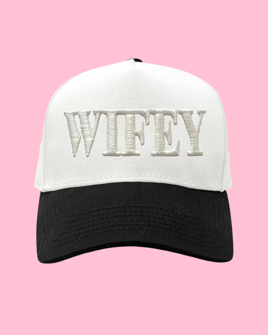 Two Tone Cap -  Wifey - Black/White