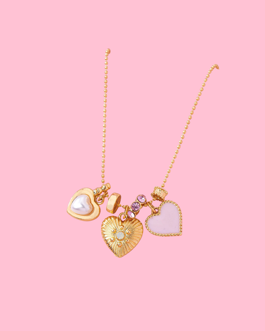 Multi-Heart Charm Necklace