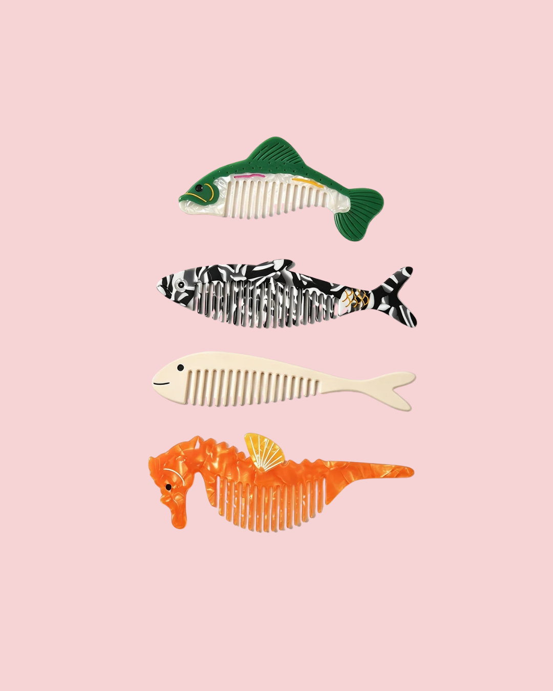 Stylish Fish Shape Portable Acetate Hair Combs