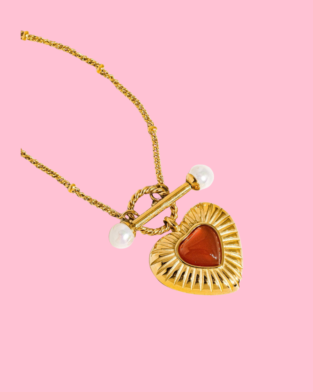 Havana 18K Non-Tarnish Vintage Heart Chain Necklace