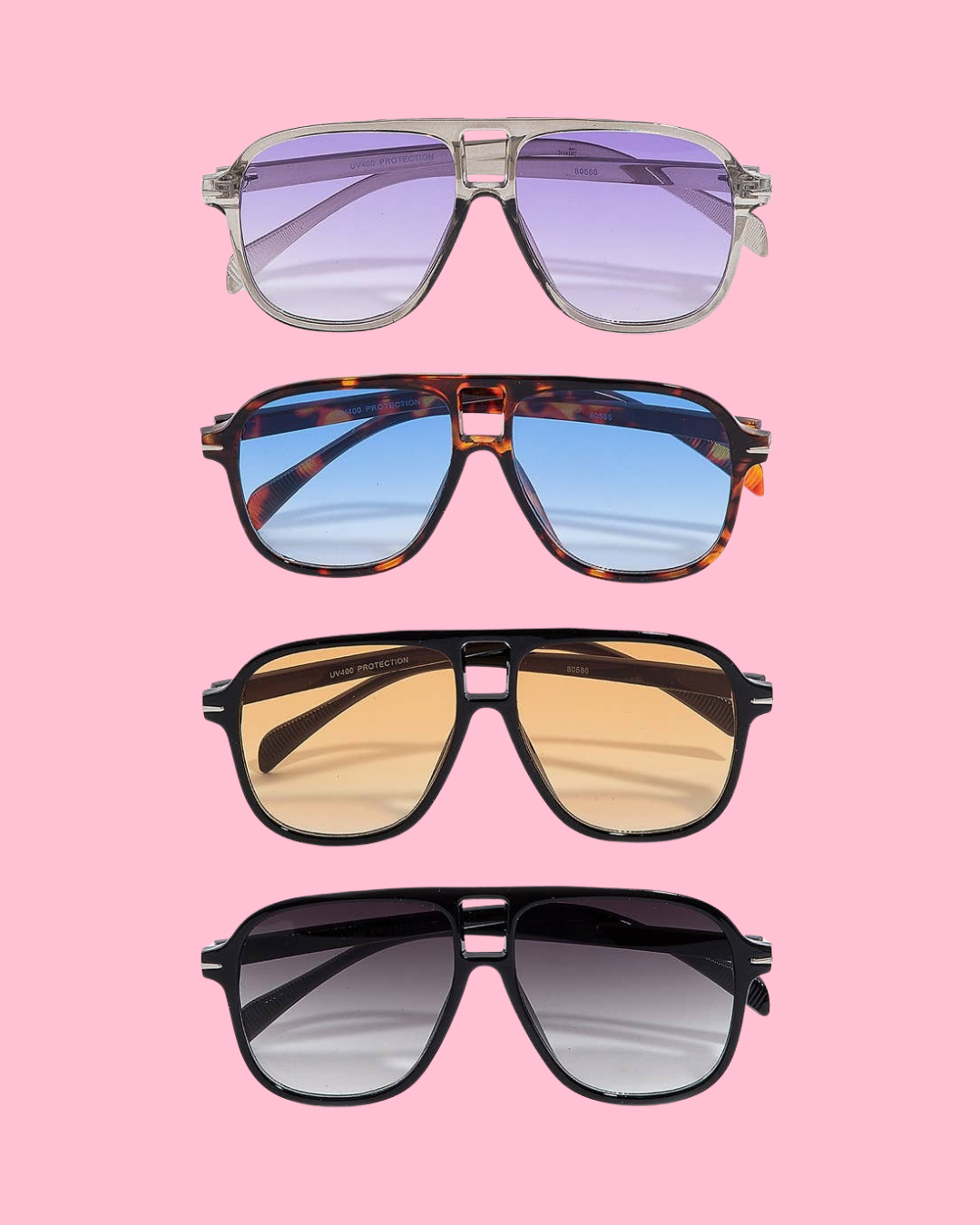 Oversized Resin Sunglasses Set