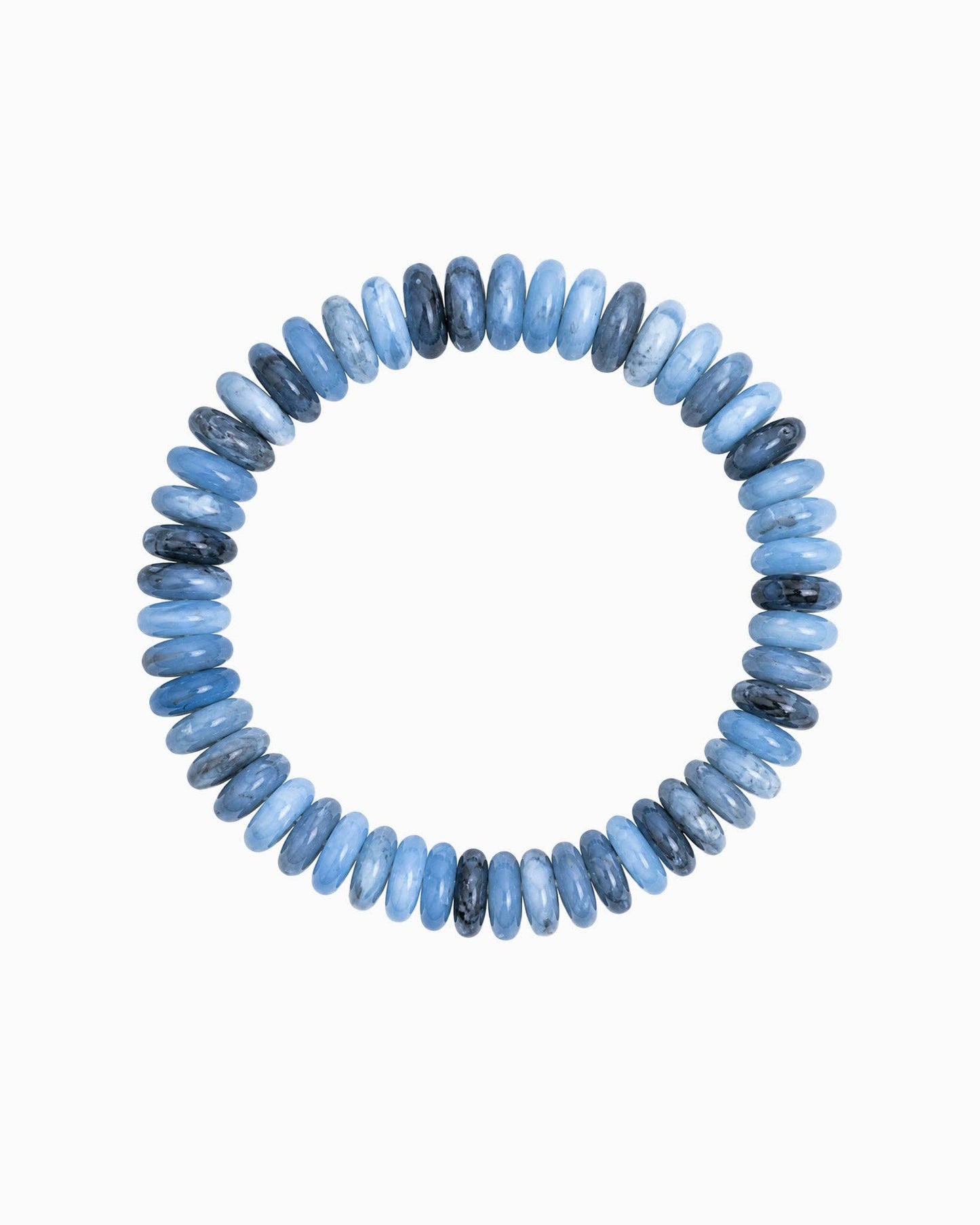 Summer Wide Disc Marble Beaded Stretch Bracelets