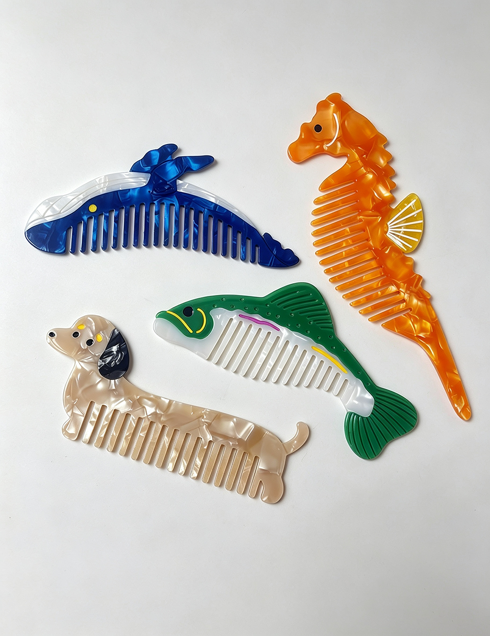 Creative Bear Shape Acetate Hair Combs