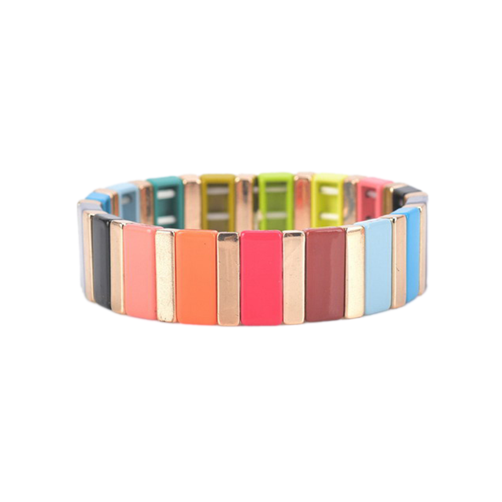 SALE - Enamel Tile Bracelet - Rectangle