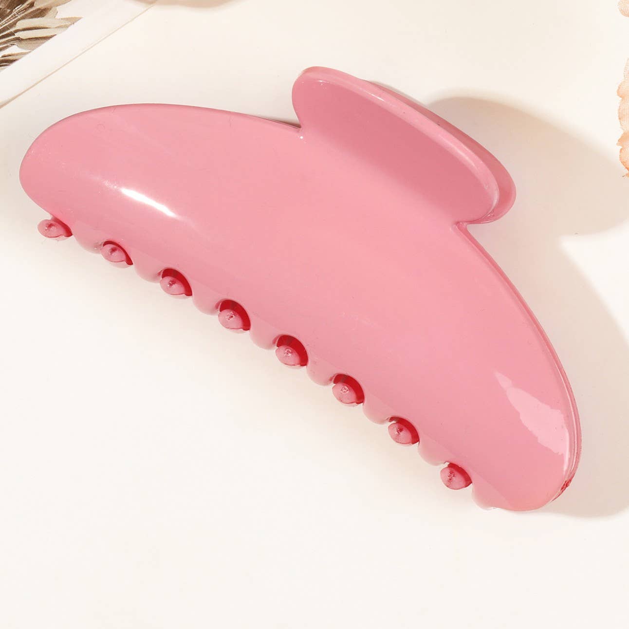 Minimalist Solid Color Glossy Half-Circle Hair Claws