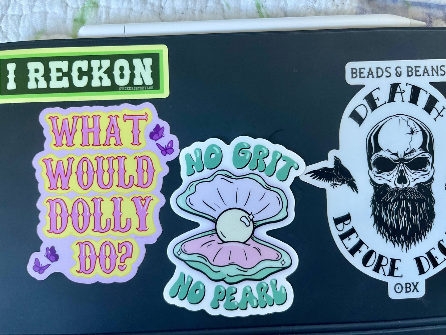 No Grit No Pearl Hand-Drawn Motivational Vinyl Sticker