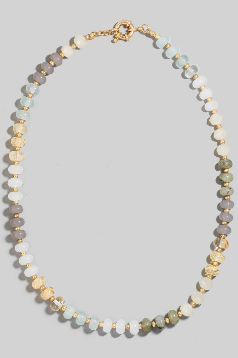 Round Stone Beaded Necklace