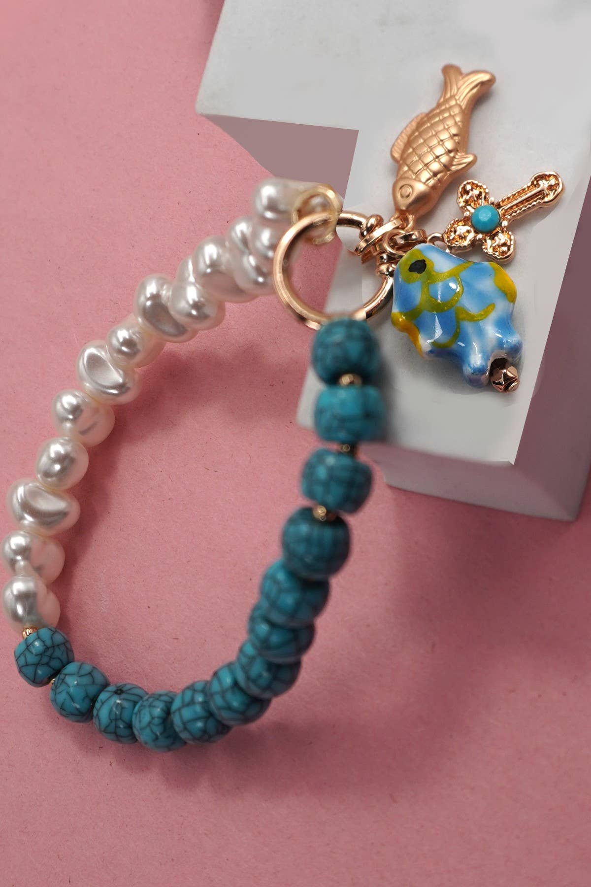 MULTI BEADED PORCELAIN FISH CERAMIC BRACELETS | 80B1365