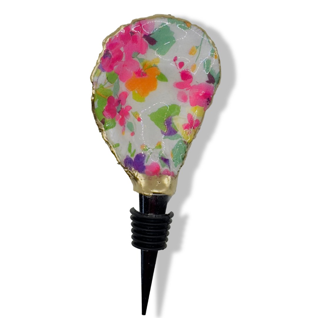 Bloom Burst Oyster Shell Wine Stopper – Gold Rim