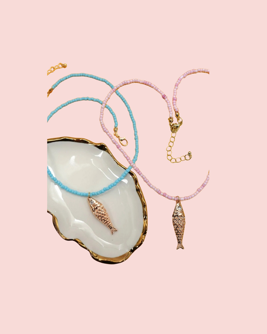 18K STAINLESS STEEL TARNISH FREE FISH NECKLACE | 40NK9537