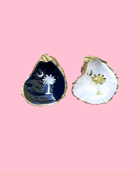 Palmetto & Crescent Moon Oyster Shell Ring Dish