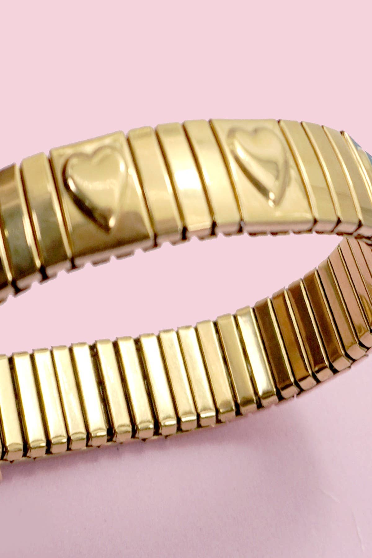 18K STAINLESS STEEL TARNISH FREE HEART BRACELET