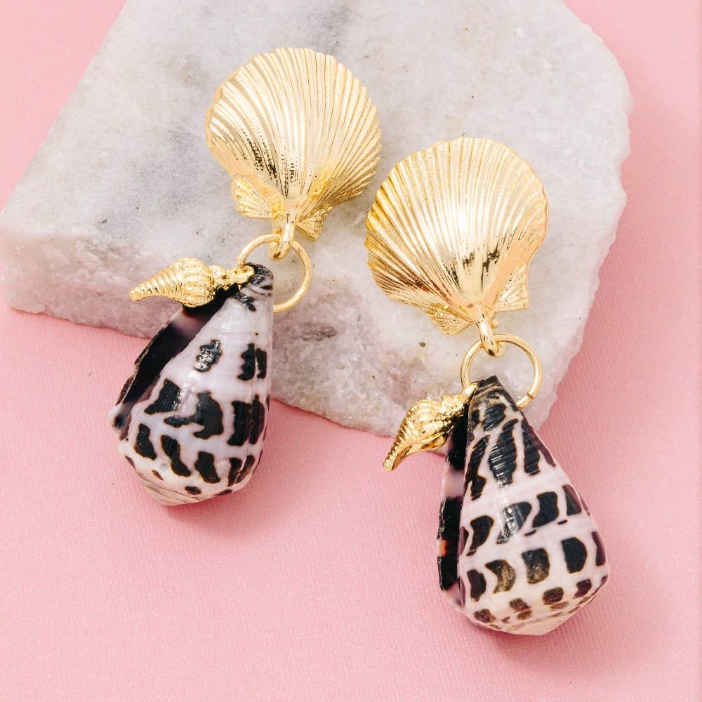 Seashell Cone Drop Earrings