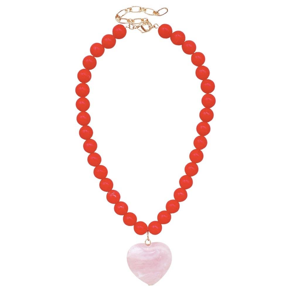 BEAD HEART PENDANT NECKLACE
