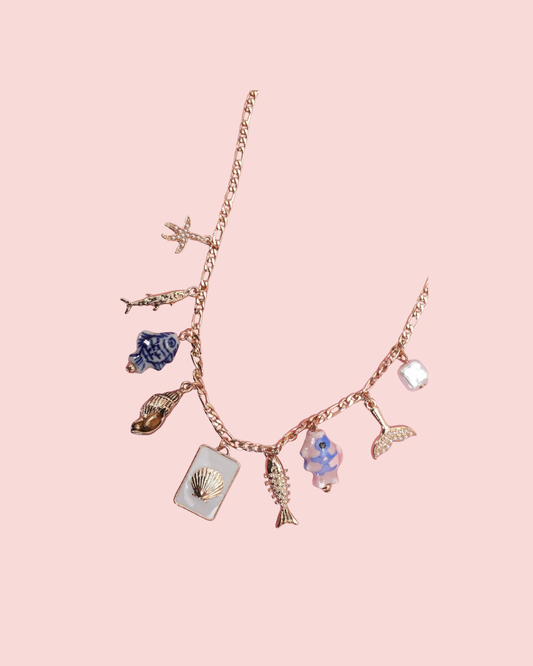 CHARM NECKLACE-OCEAN INSPIRED PORCELAIN FISH  | 80N92143