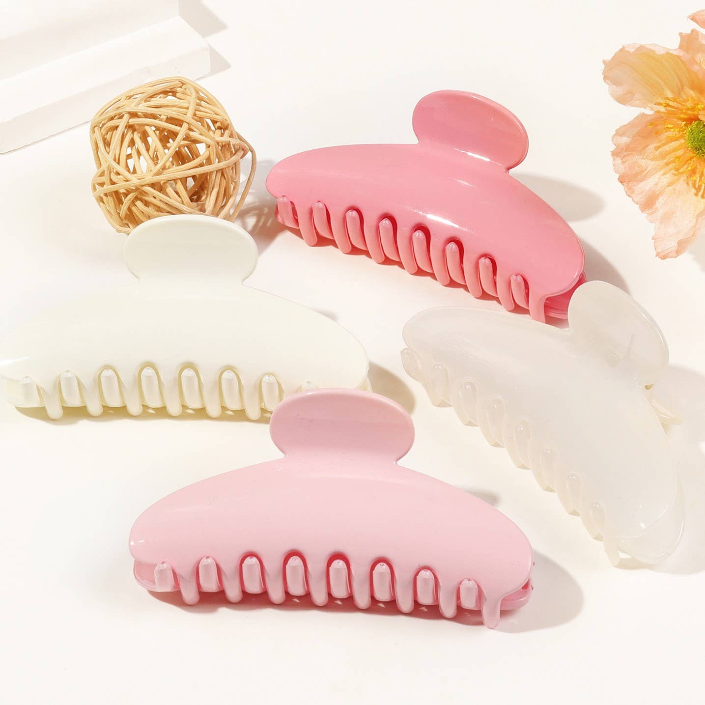 Minimalist Solid Color Glossy Half-Circle Hair Claws