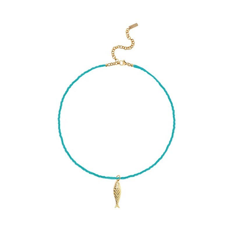 18K STAINLESS STEEL TARNISH FREE FISH NECKLACE | 40NK9537