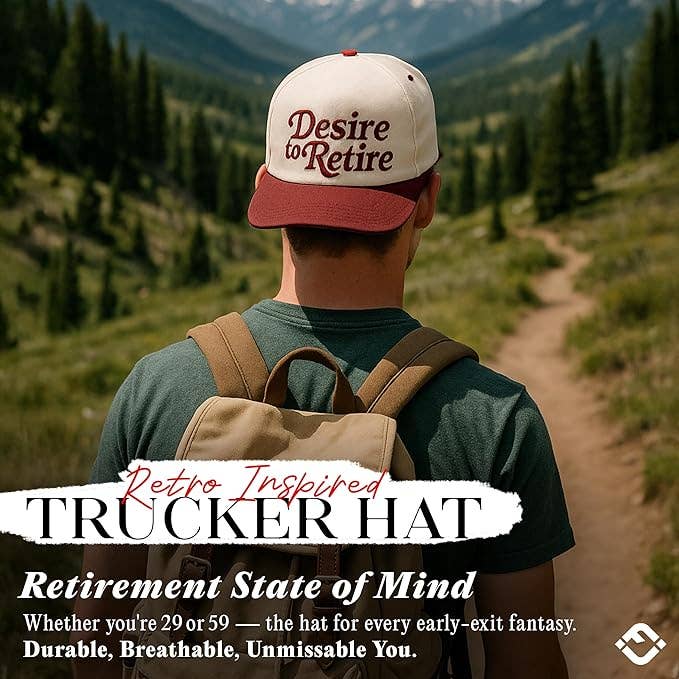 Two Tone Cap - Desire to Retire (Burgundy/Beige)
