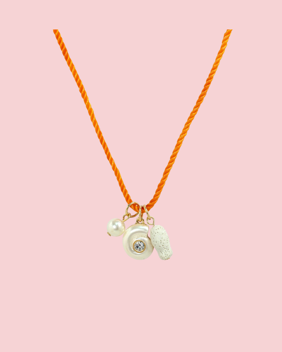 Beach Mode Coastal Sunset Reef Rope Pearl Charm Necklace