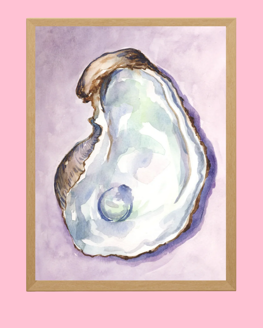 Purple Oyster Watercolor Art Print