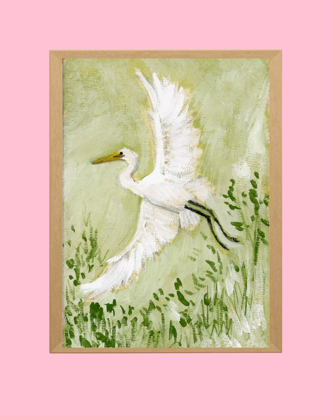 David, a Egret Vertical Print