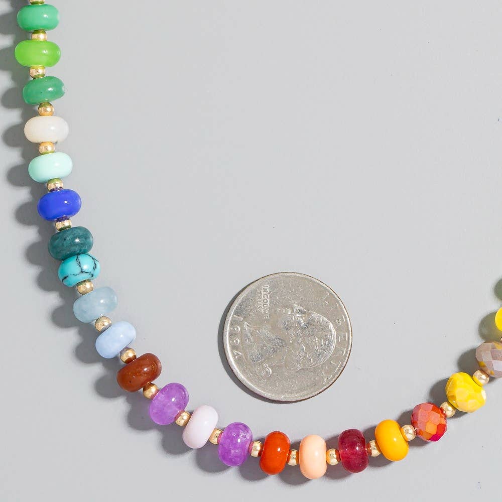 Round Stone Beaded Necklace