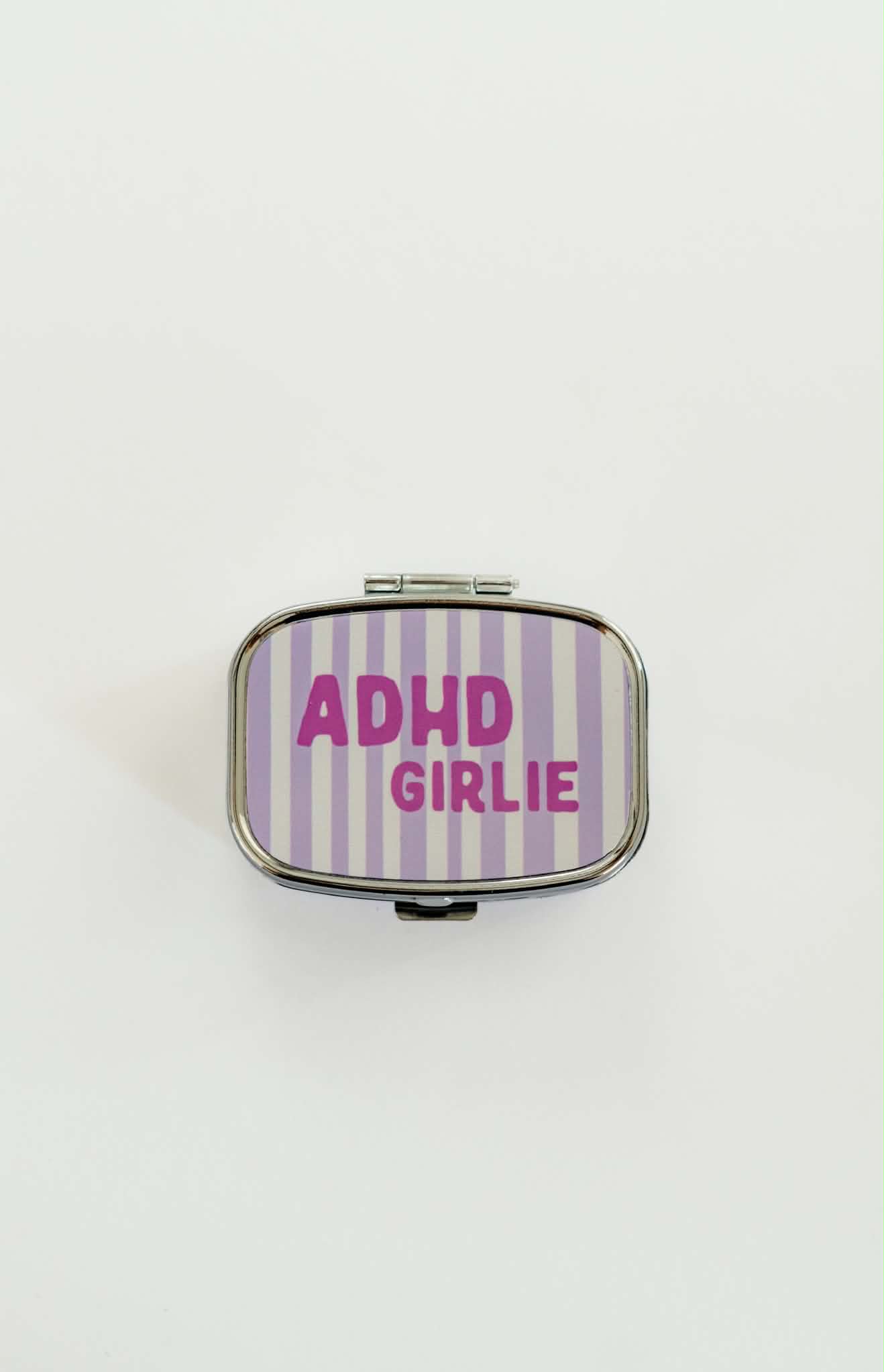 Funny Pill Box Compact Mirror Mental Health Gift Organizer