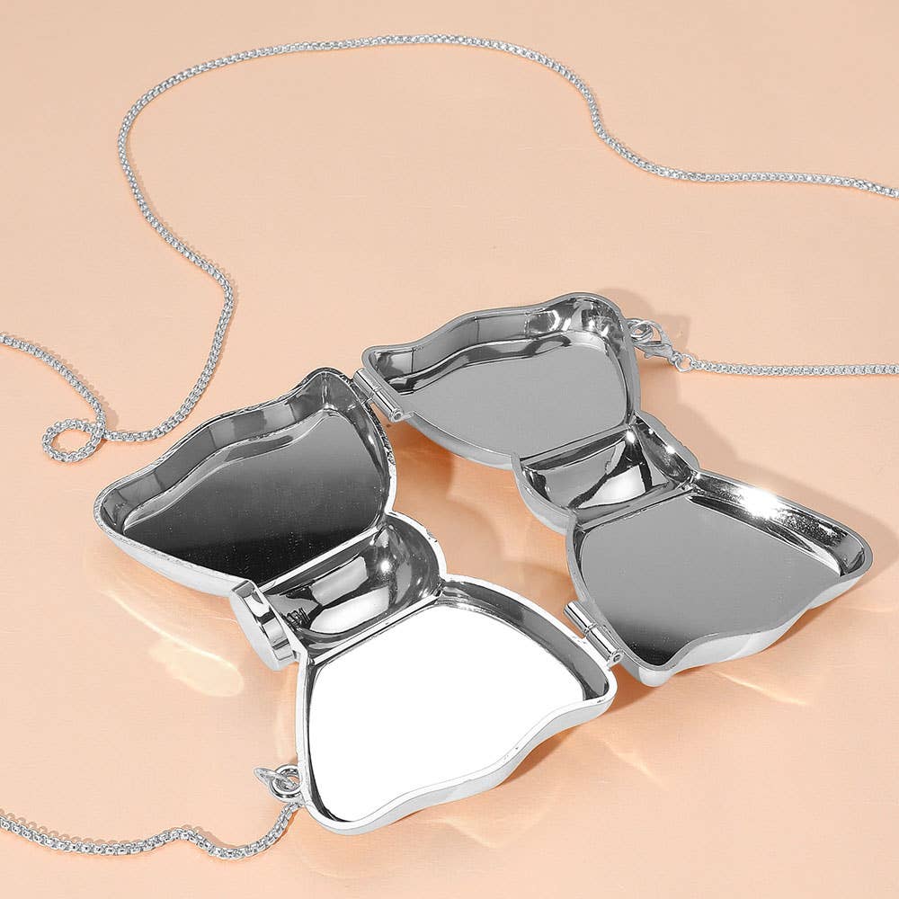 Metallic Compact Bow Clutch Evening Bag / Crossbody Bag