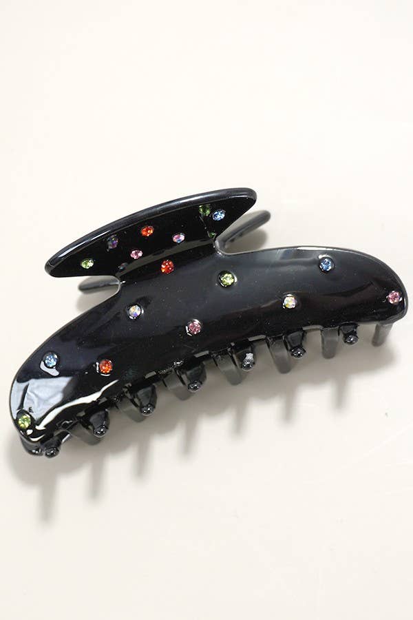 Jumbo Rhinestone Studded Claw CLip