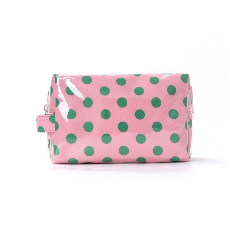POLKA DOT WATERPROOF CLEAR COSMETIC MAKEUP POUCH BAG