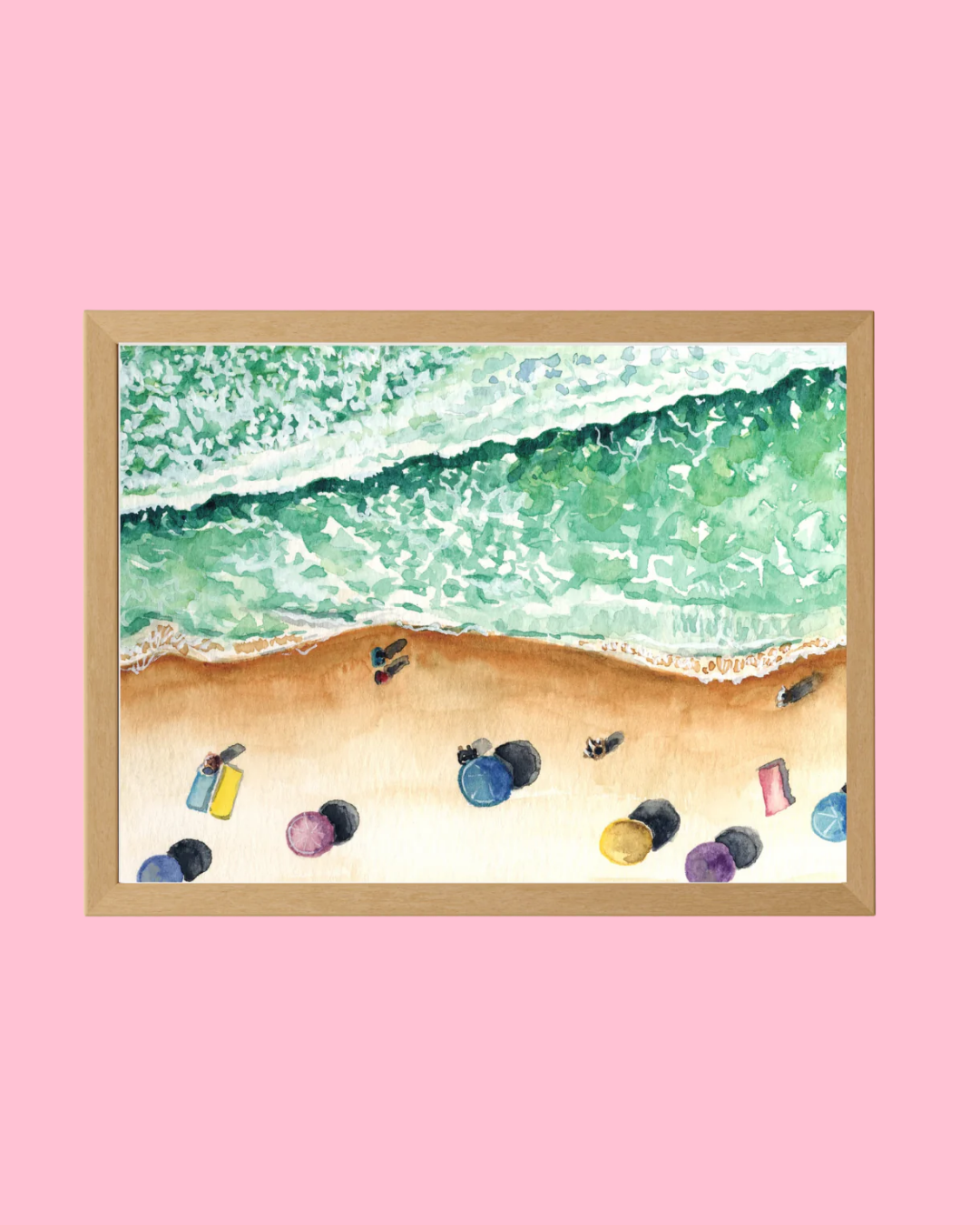Beach Waves Watercolor Art Print