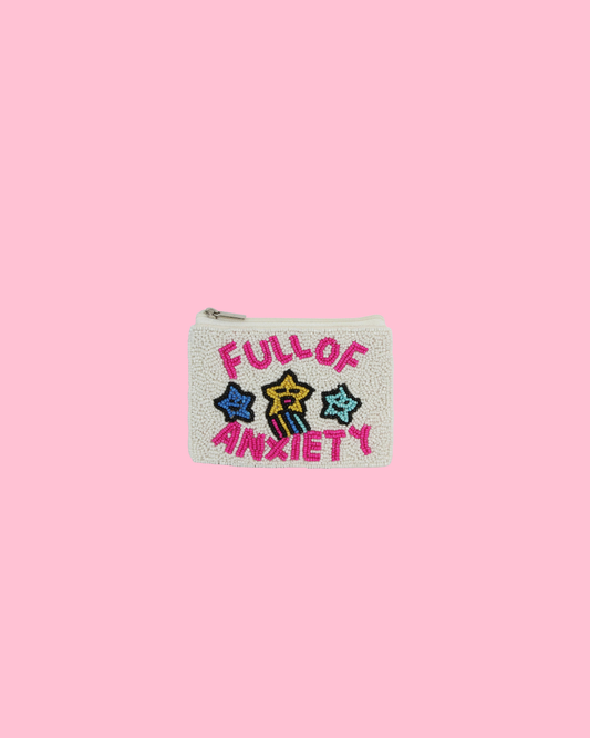 ANXIETY Beaded Coin Purse
