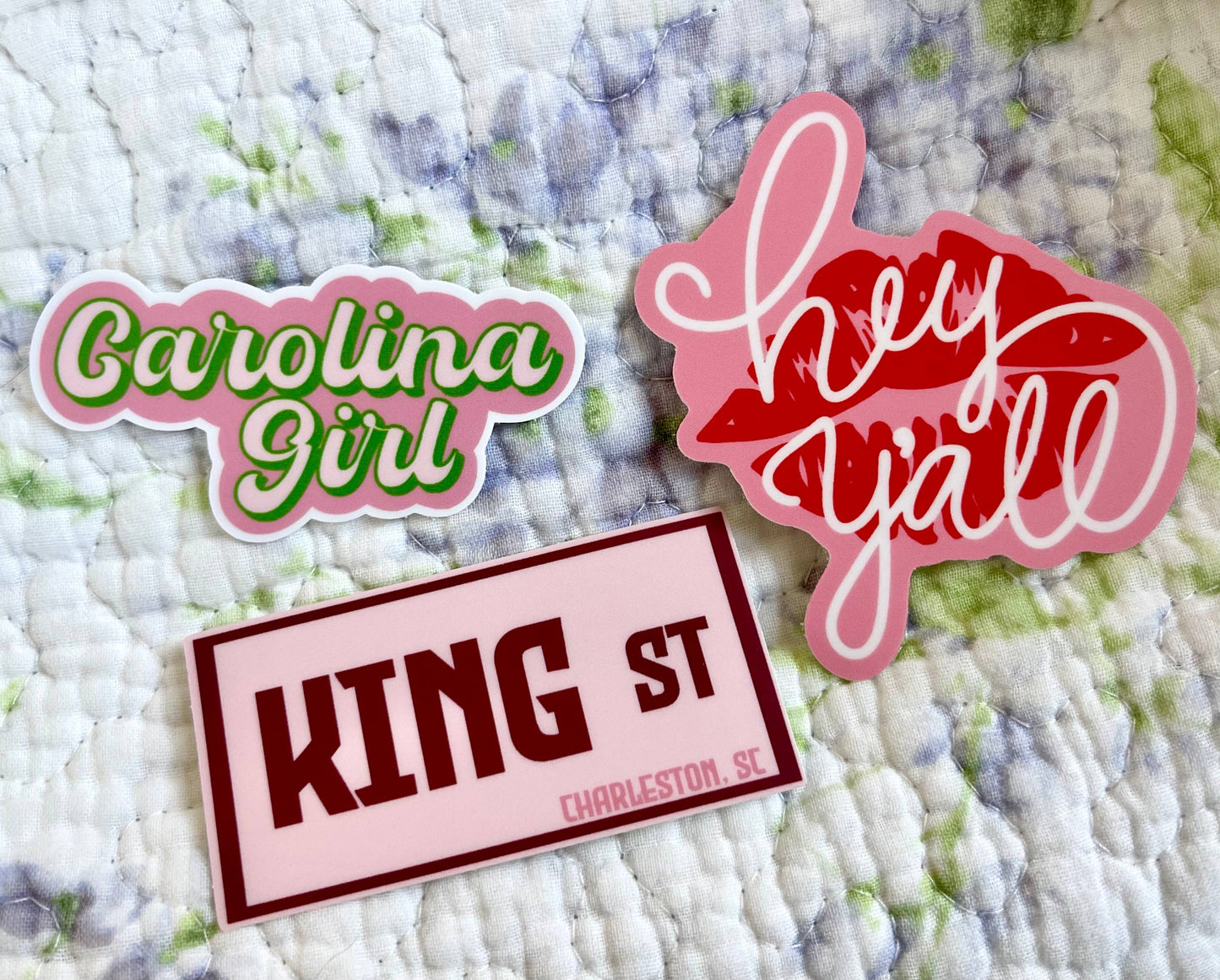 Carolina Girl North or South Pink and Green Vinyl Sticker